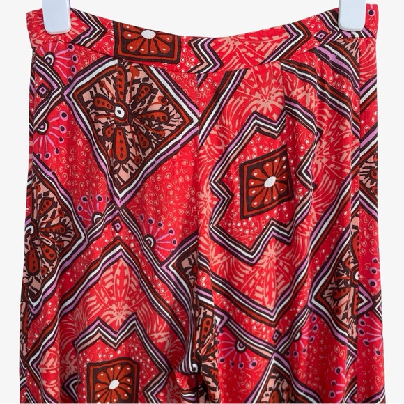 Anthropologie Skirted Wide Leg Pants Red 2 EUC - Picture 9 of 15
